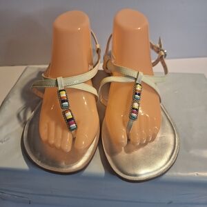 Brighton Oslo Women's Sandals with Colorful Beads. Size 10 M